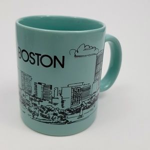 Boston Coffee Mug Turquoise Boston Skyline Black